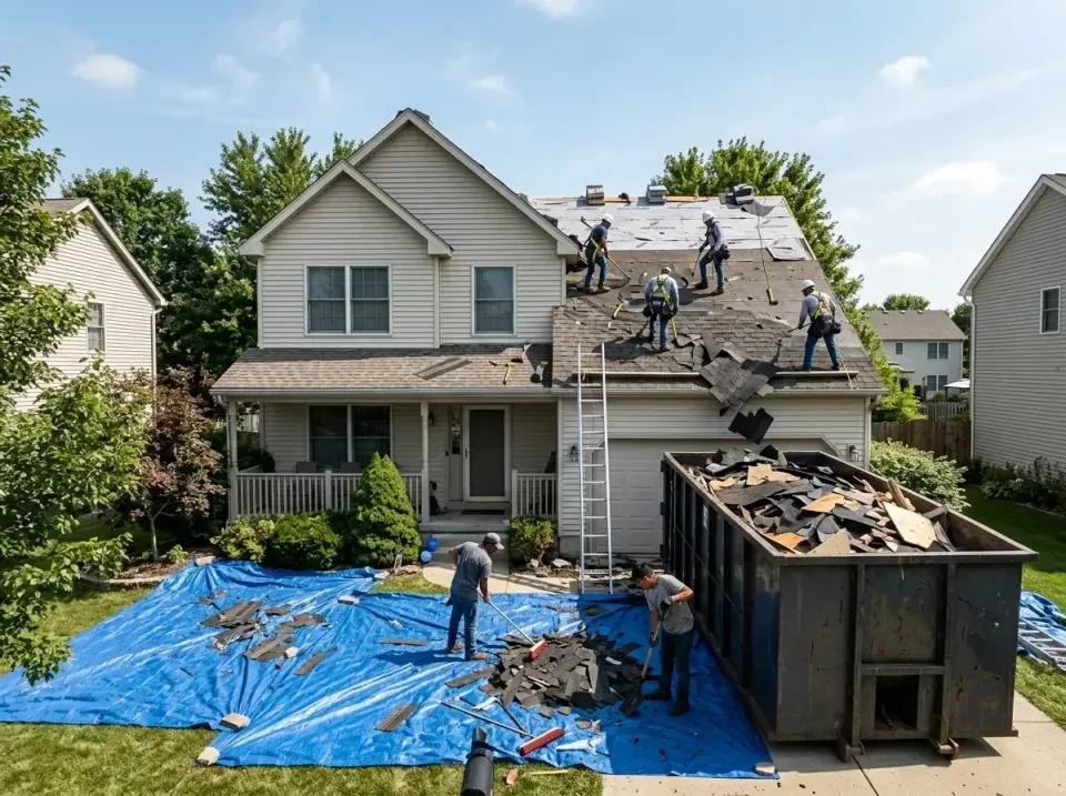 roof-replacement-debris-remova-004 — frequently asked questions, Cheapest Dumpster Rentals in Iowa City, IA